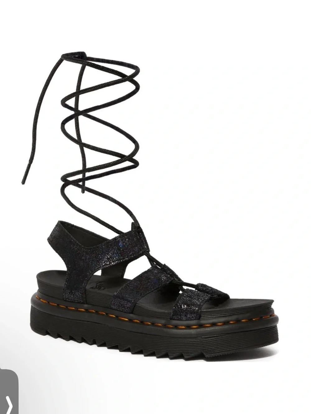 Dr. Martens Nartilla ll Iridescent Crackle Gunmetal Sandals Women’s Size 5